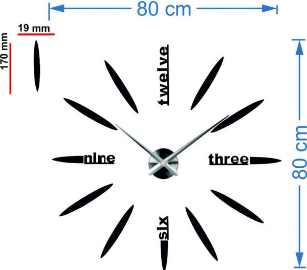 Öntapadós falióra - 3D DIY SIX