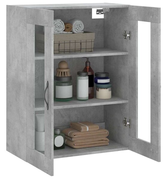 VidaXL betonszürke szerelt fa fali szekrény 69,5 x 34 x 90 cm