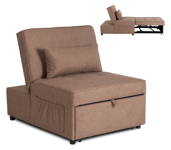 Dönthető, alvófunkciós fotel iberis 80 cm barna, fotel