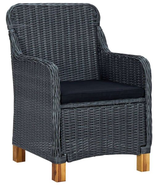 VidaXL Kültéri Étkezőgarnitúra - 8 Fős - Polyrattan - Sötétszürke