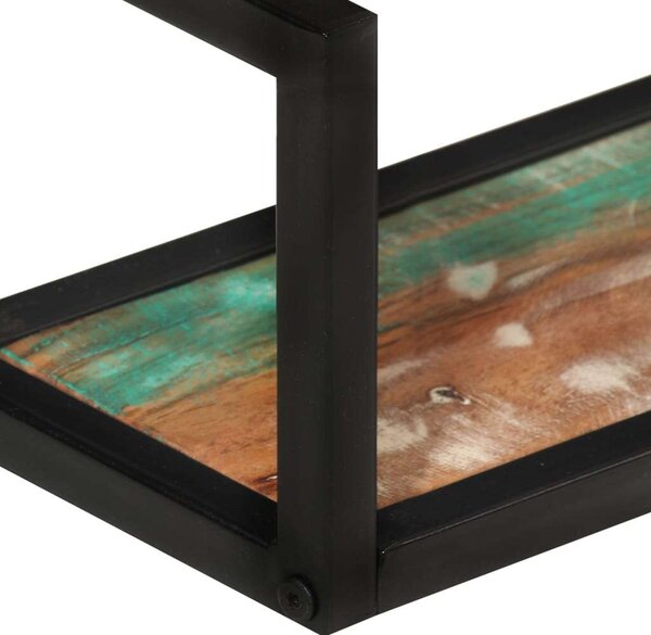 VidaXL 2 db tömör újrahasznosított fa és vas fali polc 110x17x17 cm