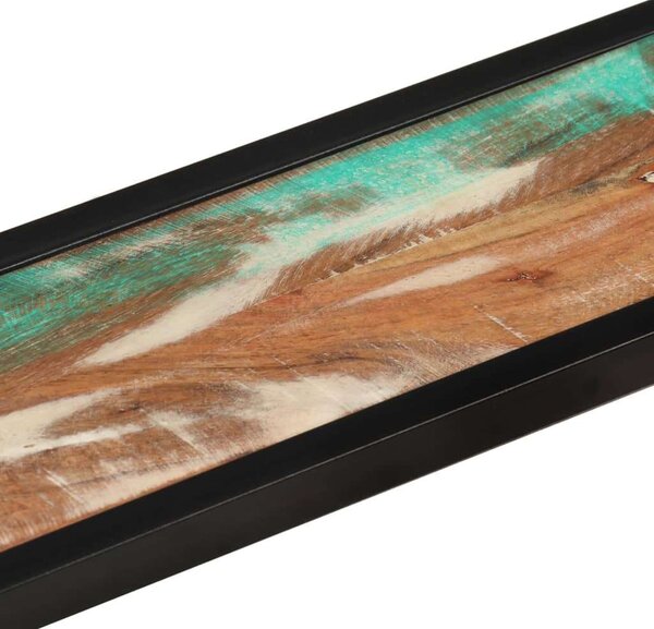 VidaXL 2 db tömör újrahasznosított fa és vas fali polc 110x17x17 cm