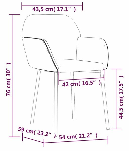 VidaXL 2 db krémszínű bársony étkezőszék