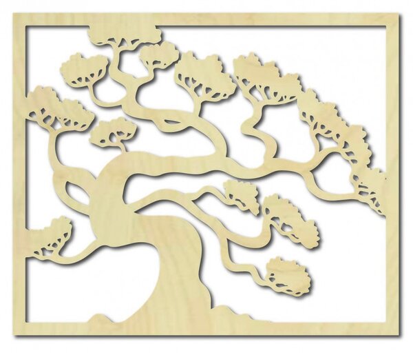 Fából készült kép a falon egy bonsai fa fa rétegelt lemez DRAZSKA