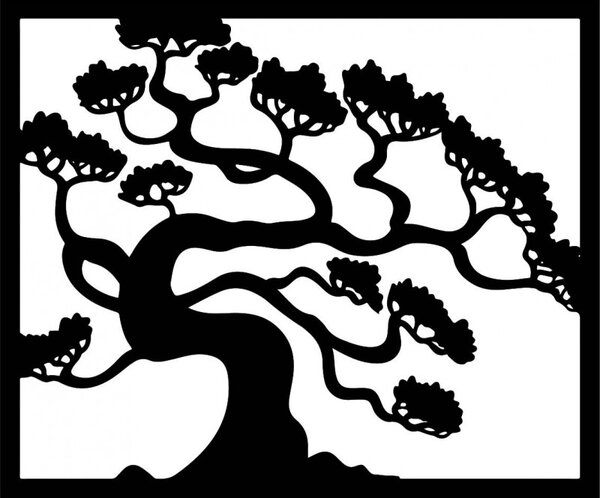Fából készült kép a falon egy bonsai fa fa rétegelt lemez DRAZSKA