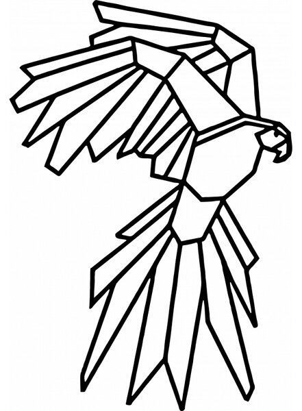 Faragott falfestmény geometriai formák papagáj - ARRA