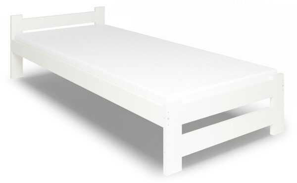 HERA tömörfa ágy + DE LUX habszivacs matrac + ágyrács AJÁNDÉK, 90x200, fehér