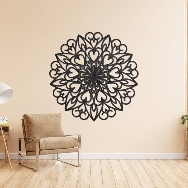 Faragott mandala, fa faldekoráció | FARLIKT