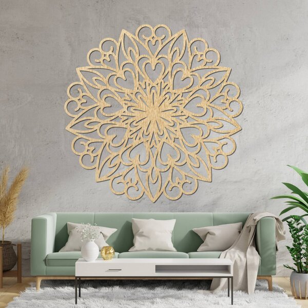 Faragott mandala, fa faldekoráció | FARLIKT