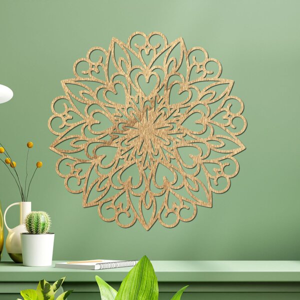 Faragott mandala, fa faldekoráció | FARLIKT