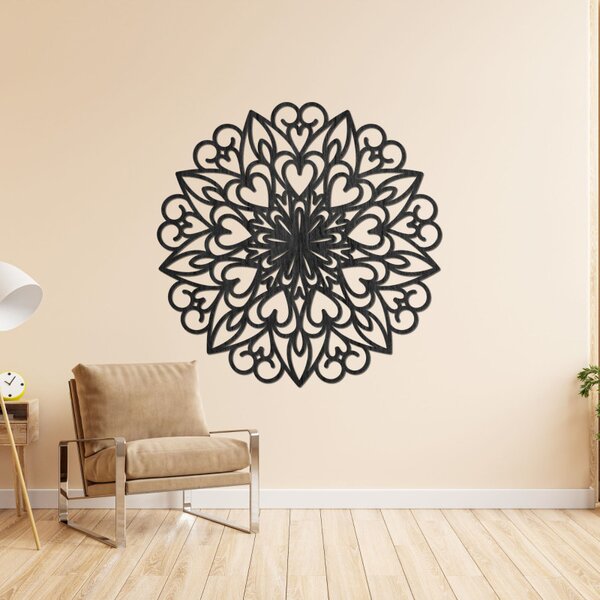 Faragott mandala, fa faldekoráció | FARLIKT