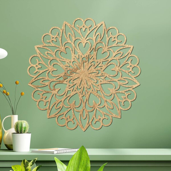 Faragott mandala, fa faldekoráció | FARLIKT
