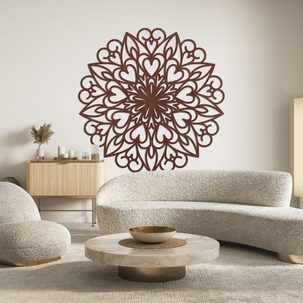 Faragott mandala, fa faldekoráció | FARLIKT