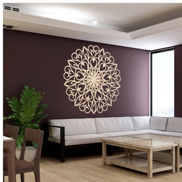 Faragott mandala, fa faldekoráció | FARLIKT