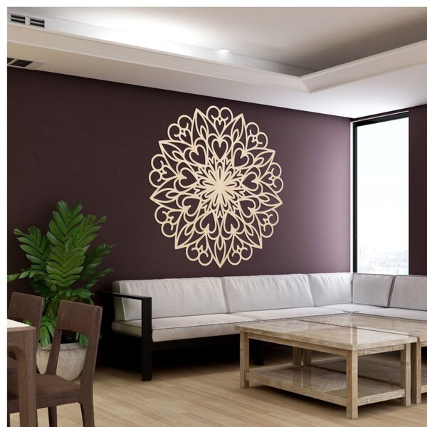 Faragott mandala, fa faldekoráció | FARLIKT