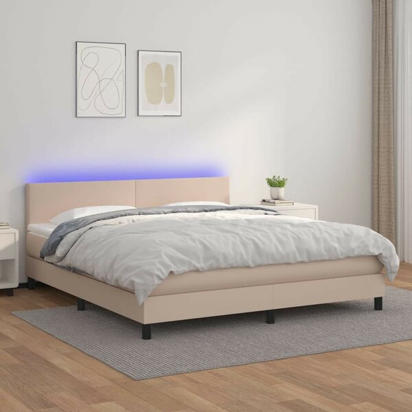 VidaXL Cappuccino Ágy - 180x200 cm - LED-es