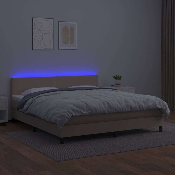 VidaXL Cappuccino Ágy - 180x200 cm - LED-es