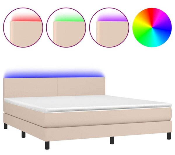 VidaXL Cappuccino Ágy - 180x200 cm - LED-es