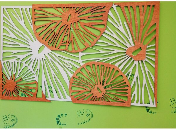 Faragott kép fából készült rétegelt lemez narancssárga 3D-s effektus KODJAK