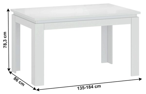 Étkezőasztal Lafer (fehér) (4-6 fő részére)