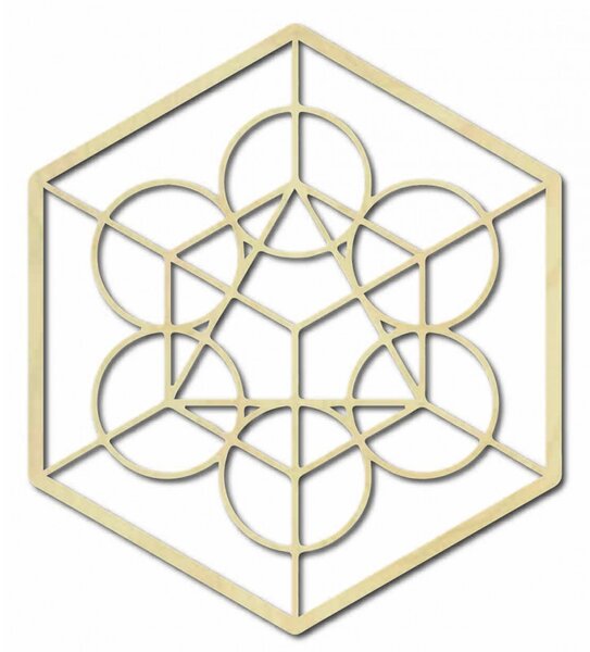 Fából készült geometriai festmény a betakarítás falán