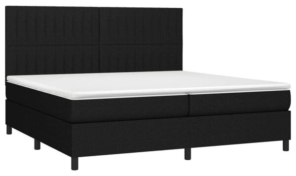 VidaXL fekete szövet rugós ágy matraccal 200 x 200 cm