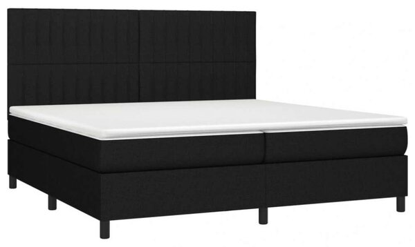 VidaXL fekete szövet rugós ágy matraccal 200 x 200 cm