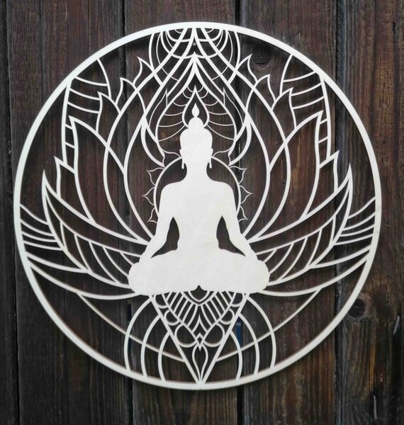 Falfestmény mandala és Buddha - SZOBA