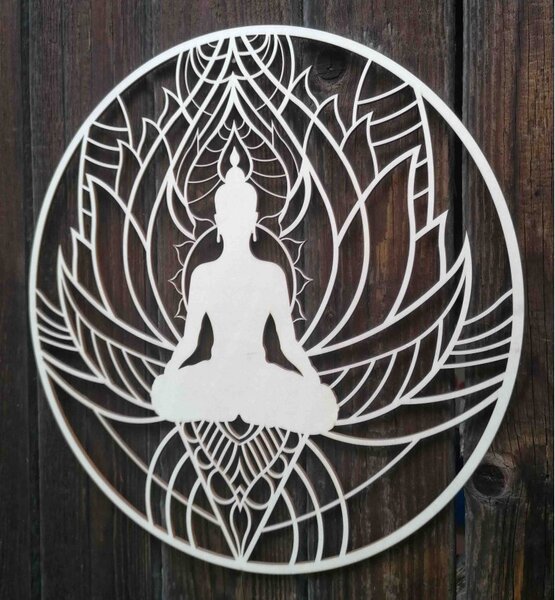 Falfestmény mandala és Buddha - SZOBA