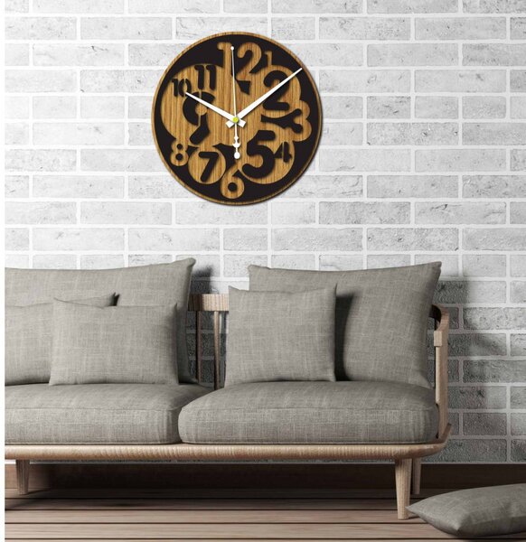 Sentop - Modern falióra szám HDKF019 MDF tölgy - fekete