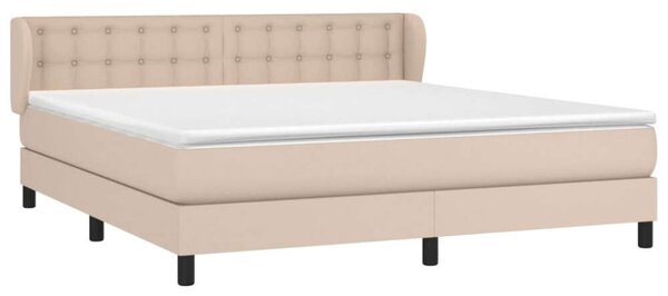 VidaXL cappuccino színű műbőr rugós ágy matraccal 180 x 200 cm