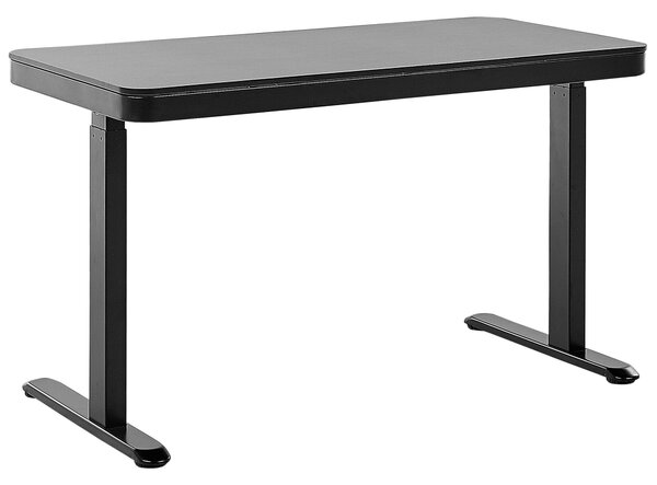 Fekete színű elektromosan állítható asztal USB csatlakozóval 120 x 60 cm KENLY