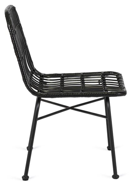 Rattan szék fekete színben WALDI