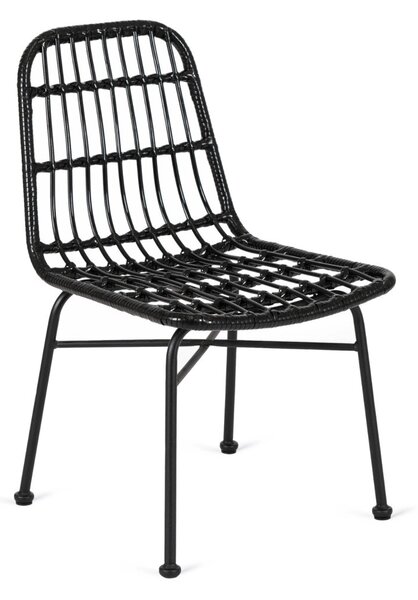 Rattan szék fekete színben WALDI