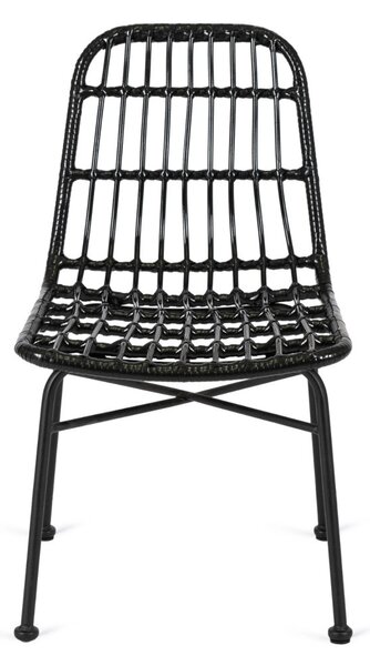Rattan szék fekete színben WALDI