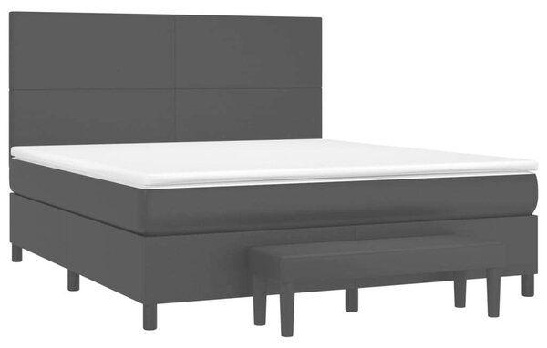 VidaXL Ágy - 160x200 cm - Fekete Műbőr