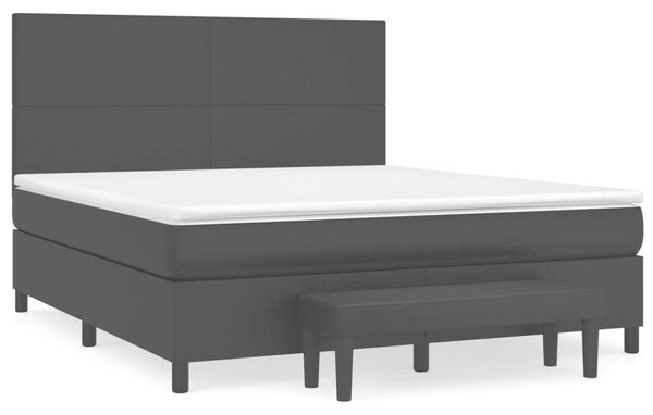 VidaXL Ágy - 160x200 cm - Fekete Műbőr
