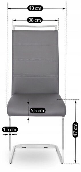 Szék szürke színben, műbőr kárpitozással. LOCA