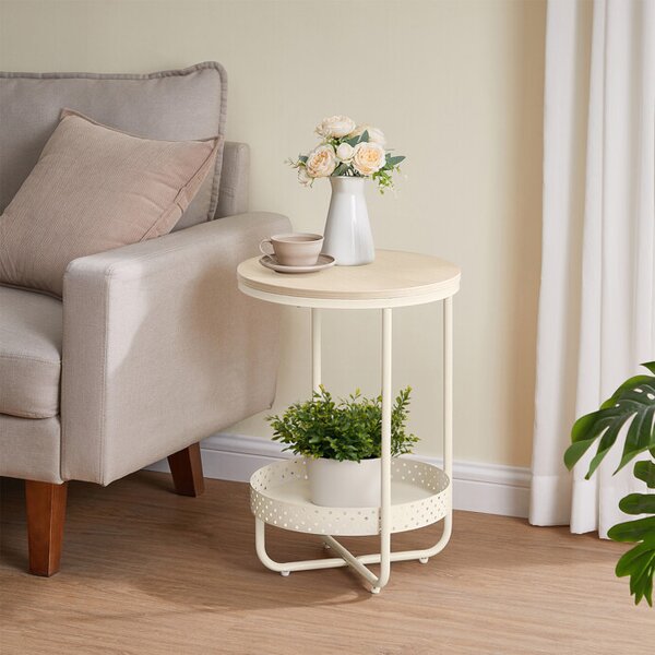 Tárolóasztal 40×40 cm, MDF, Fehérített Tölgy. AKF-E1015 CRM