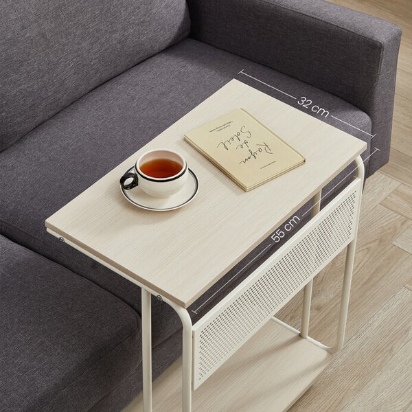 Tárolóasztal 55×32 cm, MDF, Fehérített Tölgy. AKF-E1012 CRM