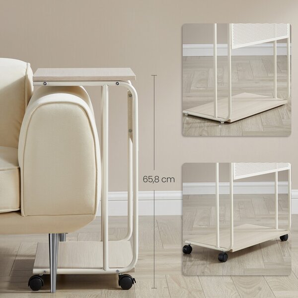 Tárolóasztal 55×32 cm, MDF, Fehérített Tölgy. AKF-E1012 CRM
