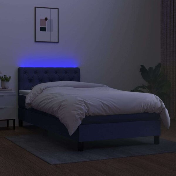 VidaXL Kék Ágy Matraccal - 80x200 cm LED-es