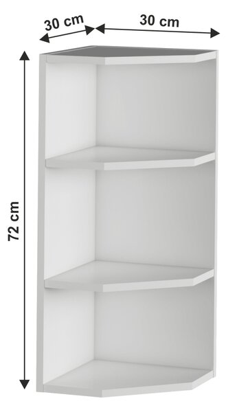 Felső konyhai polc, sarok Janne Type 3 (fehér)