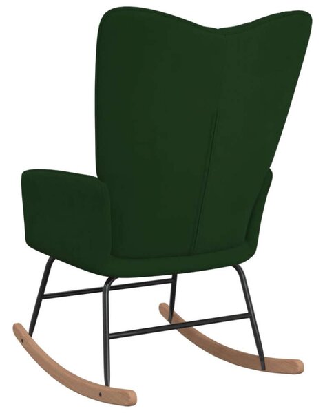 Bársony Ringató Fotel - Sötétzöld