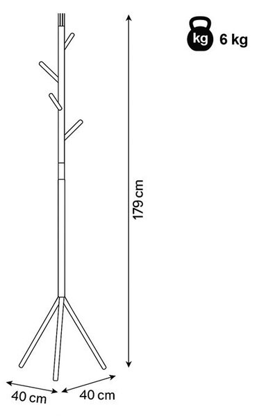 Modern Állófogas, magasság 179 cm, fém szerkezet, matt fehér lakk, teherbírás 6 kg