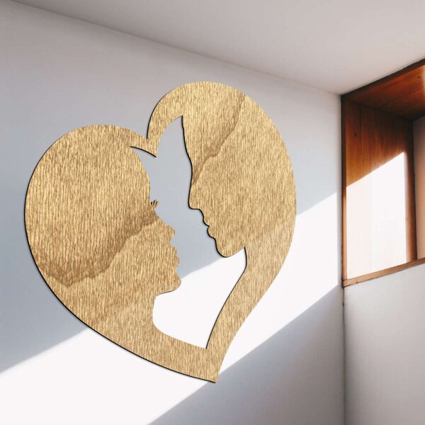 Romantikus falfestmény egy szívben lévő párról - SZERETLEK