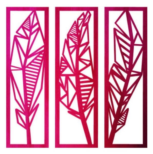Modern háromrészes festmény banánlevelekről - MUSACEAE