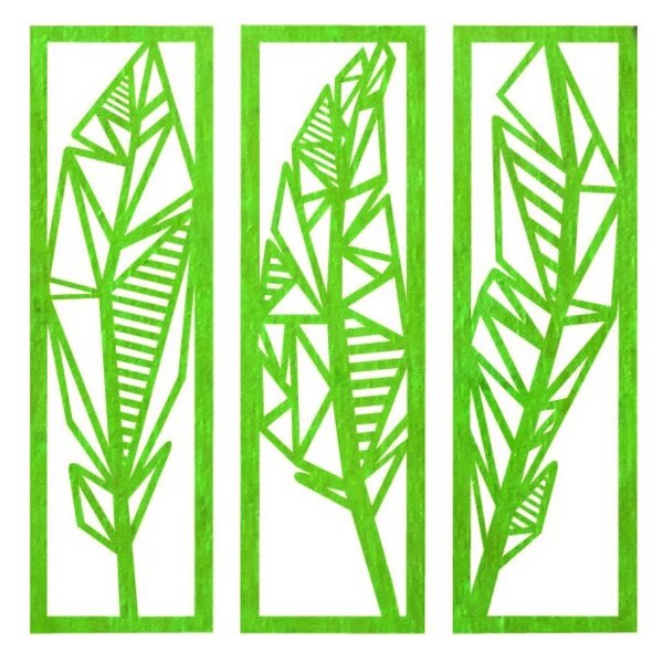 Modern háromrészes festmény banánlevelekről - MUSACEAE
