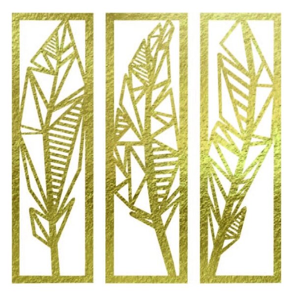 Modern háromrészes festmény banánlevelekről - MUSACEAE