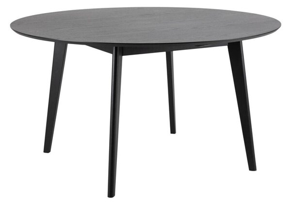 Asztal Oakland 630, Fekete, 76cm, Közepes sűrűségű farostlemez, Természetes fa furnér, Váz anyaga, Kaucsuk